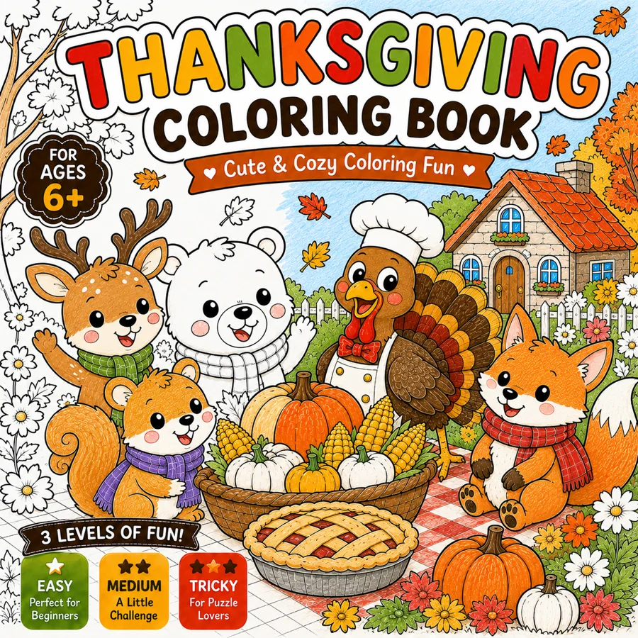 Thanksgiving Coloring Book cover
